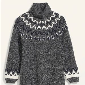 Old Navy Fair Isle Turtleneck Sweater Dress